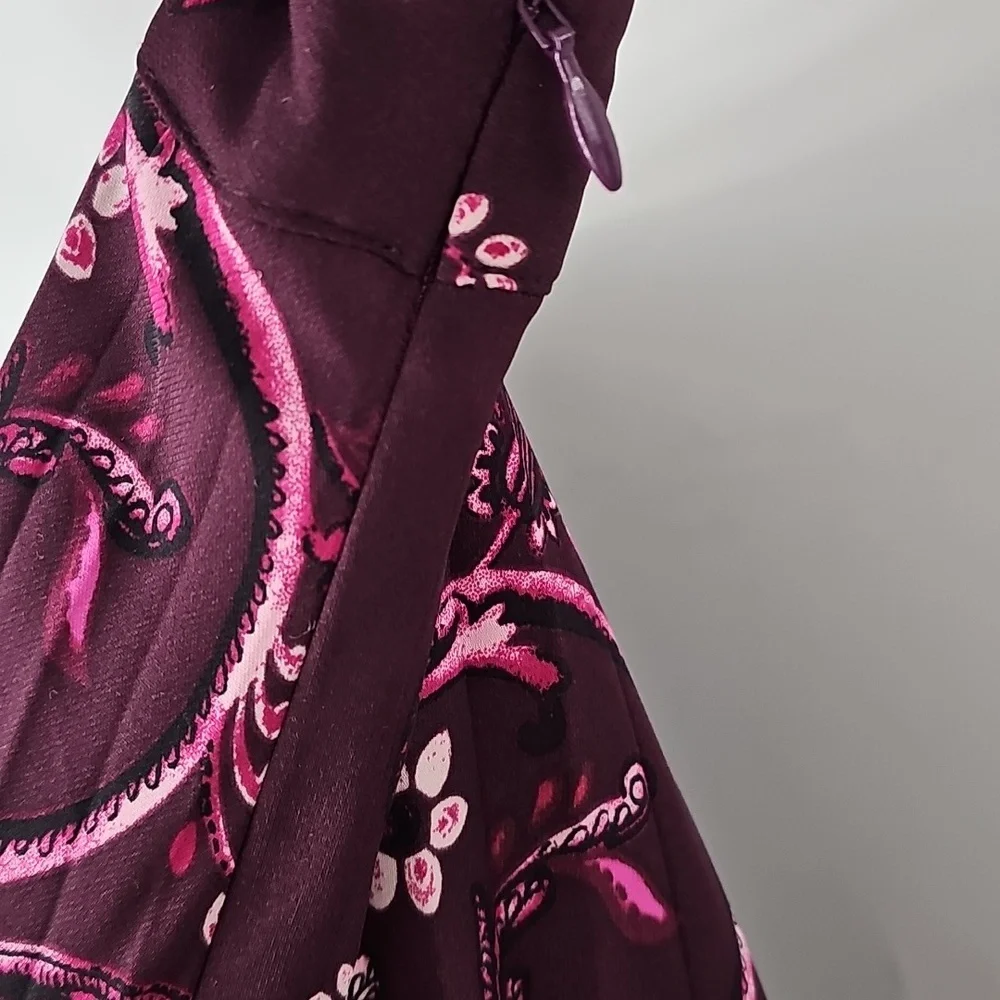 Chico's Pleated Purple Paisley Floral Cottagecore Soft Flowy Midi Skirt Sz:14 - Picture 8 of 12